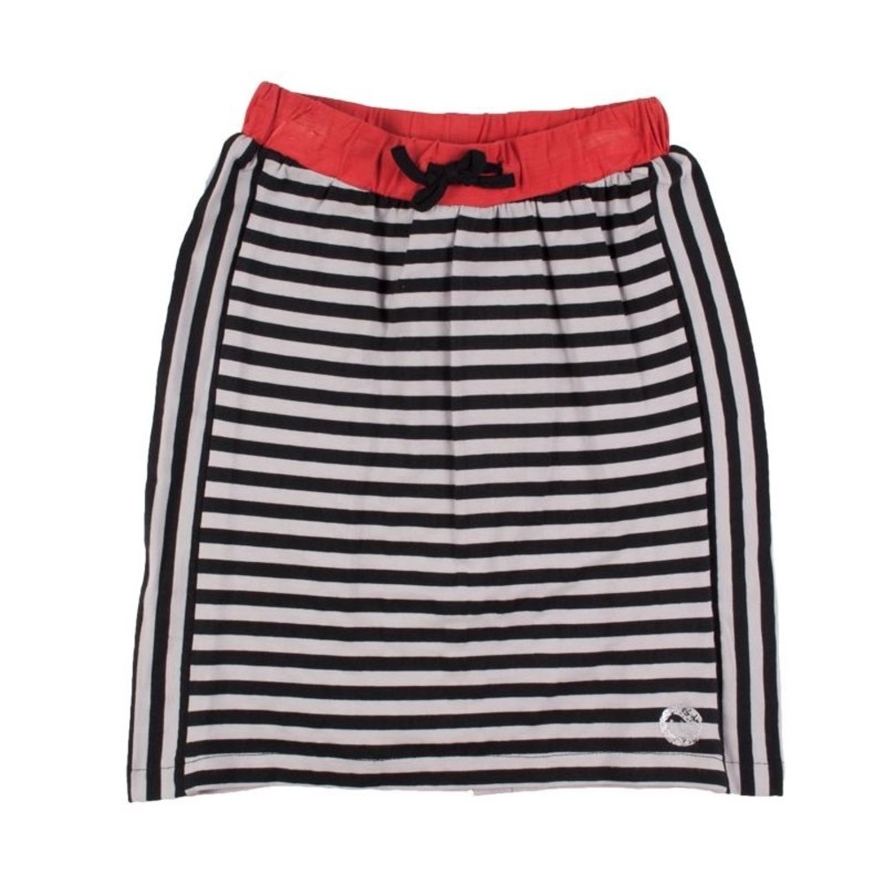 Striped Kids Skirt with Red Waistband
